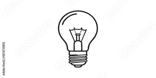 Light bulb outline icon vector