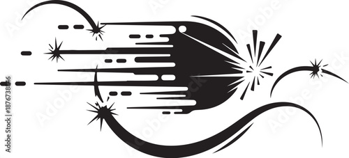 Abstract Black and White Graphic Design Element Illustration