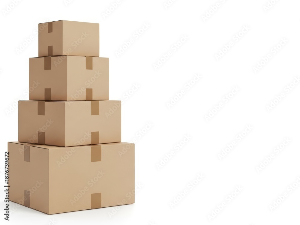 Obraz premium Stack of Cardboard Boxes for Shipping and Storage