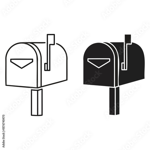 mailbox icons in black and white