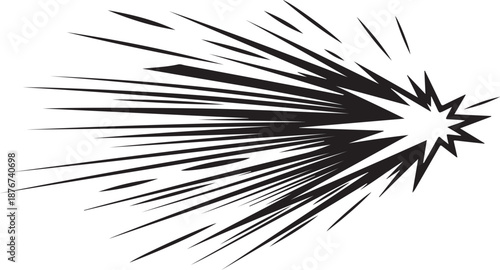 Black and white abstract explosion graphic design element vector