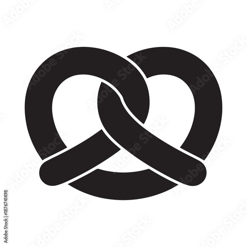 Simple black and white illustration of a classic pretzel shape