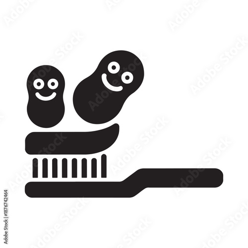 Smiling peanuts brushing teeth with a toothbrush a playful illustration