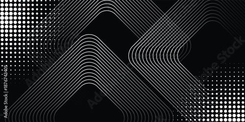 Abstract wave lines dynamic flowing white light isolated on black background. modern design vector concept eps10