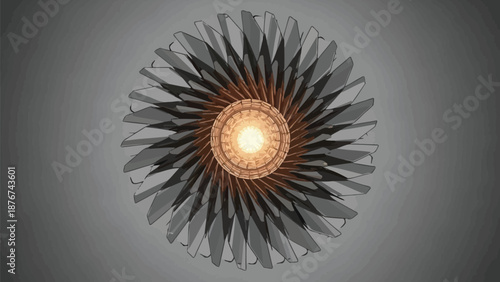 Stunning modern chandelier with glowing light and unique metal design