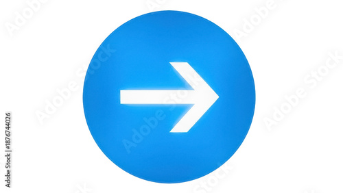 Free Download Bright blue round arrow PNG isolated on transparent background, right direction symbol for web design and user interface - GFXLoad