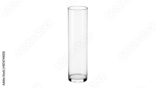 Φωτογραφία Tall clear glass vase isolated PNG on transparent background, modern cylindrical