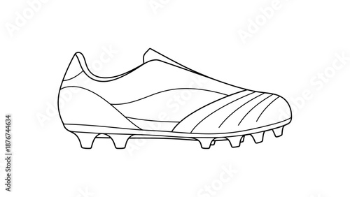 Clean Line Drawing Sports Footwear for Athletic Performance Outdoors and Indoors on Grass and Turf Fields Ready for Action