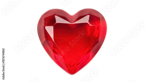 Εκτύπωση καμβά Shiny red heart isolated PNG, love symbol on transparent background, romantic ge