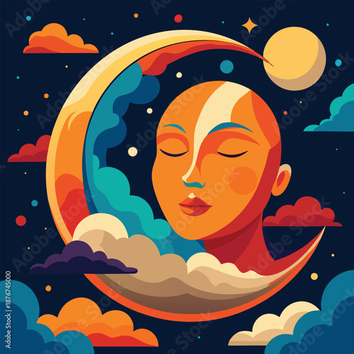 Celestial Slumber A Dreamer's Embrace of the Moon