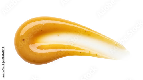 Schilderij op canvas Honey mustard sauce smear isolated PNG on transparent background, condiment for