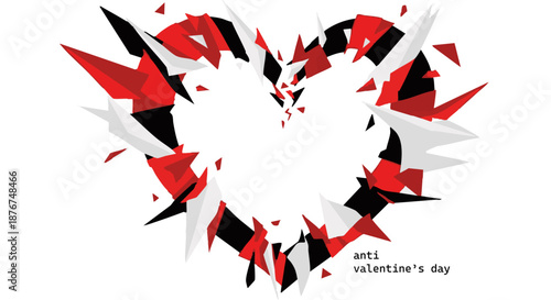 Anti Valentine's Day Layered Geometric Shattered Abstract Background
