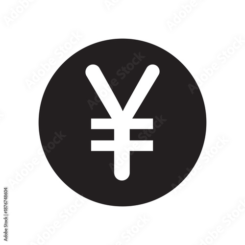 Yen icons Black symbol on transparent background. EPS10