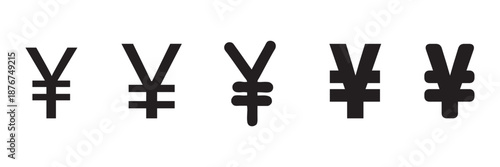 Chinese Yuan and Japanese Yen icon in circular outline. Money currency symbol. Asian economy and finance sign