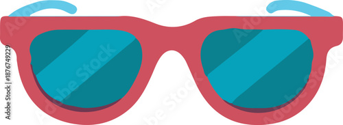 Bright red and blue frame oversized sunglasses summer beach vacation eyewear accessory