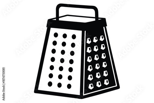 Contemporary Electric Cheese Grater Black and White Vector Icon, Perfect for Kitchen Appliance Showcases and Recipe Blogs