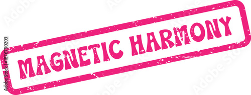 A balanced pink magnetic harmony stamp representing unity and peaceful agreement