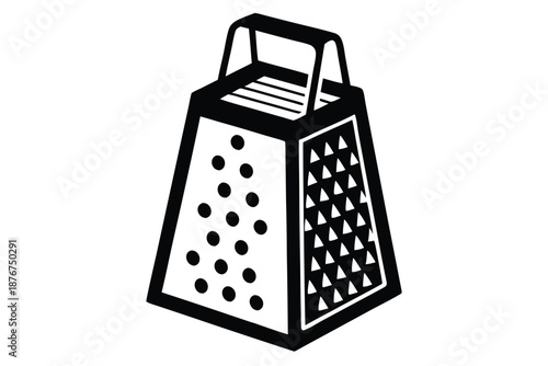 Stylish Electric Cheese Grater Vector Art in Black and White, Perfect for Modern Kitchen Product Displays and Home Decor