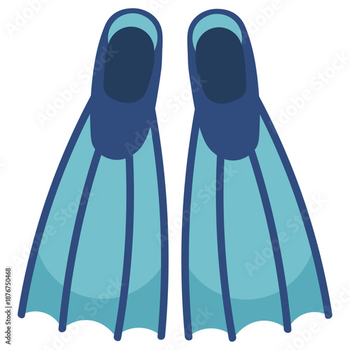 Diving Flippers Scuba Equipment Vector