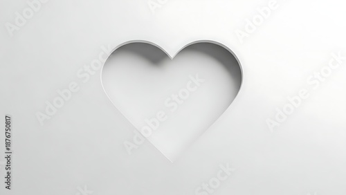 Wallpaper Mural Love symbol heart cut out isolated on white background With shadow. AI GENERATED.
 Torontodigital.ca