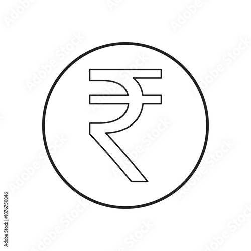 Indian rupee icon line vector illustration. vector graphics
