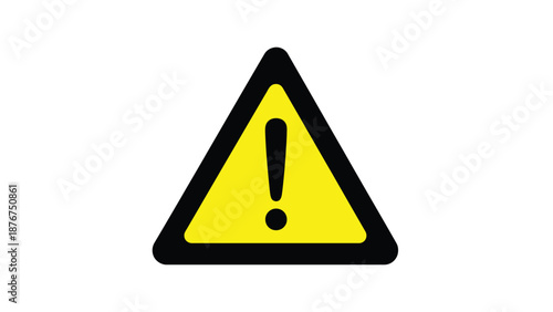 Yellow warning sign with a black exclamation mark inside a triangle