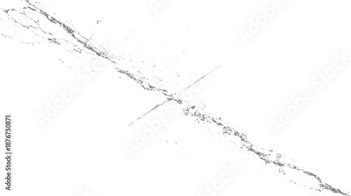 Diagonal abstract grunge texture with scattered gray speckles and lines forming two opposing, fragmented bands on a white background