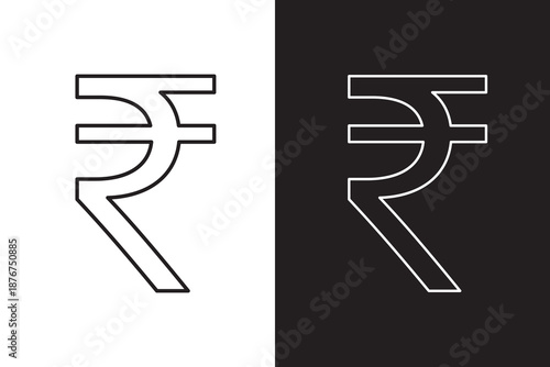 Indian rupee icon concept. Logo symbol for web and mobile. Pixel Perfect.