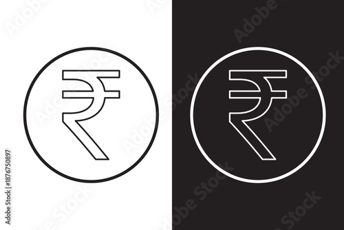 Indian rupee icon concept. Logo symbol for web and mobile. Pixel Perfect.