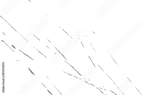 Sparse grey diagonal lines and isolated dots on a white backdrop offering a minimalist distressed or abstract