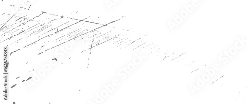 Abstract background with scattered grey marks and diagonal scratches on a white surface offering a subtle distressed and textured visual