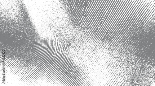 Abstract grey fingerprint texture with distressed grunge overlay and subtle grainy noise effect creating a unique background pattern