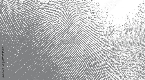 Close up of a grey fingerprint pattern with detailed ridges and grainy texture creating an abstract organic background