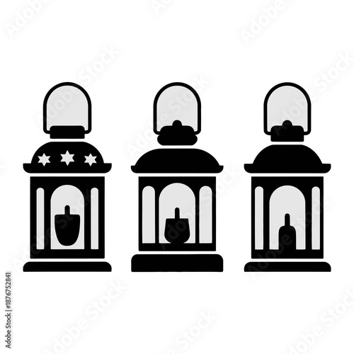 Illuminated Lanterns: A set of stylized lanterns, each housing a soft glow, suggesting warmth and guidance, creating a serene ambiance.