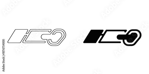 Interlocking Mechanical Link and Connector Icon Industrial Fastener and Technical Assembly Concept, Vector Outline and Solid Hardware Graphics