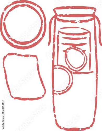 Simple doodle sketch of cotton pads for skincare routines. Ideal for beauty care visuals and self care planning designs.