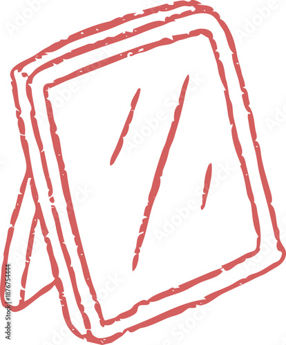 Table mirror illustrated in casual sketch doodle style. Perfect for beauty routines, morning habits, and self care visuals.