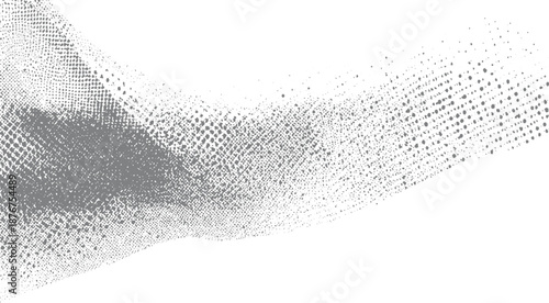 Abstract textured surface with a sweeping wave of granular dots in grayscale, creating a sense of depth and organic flow with a clean, modern aesthetic