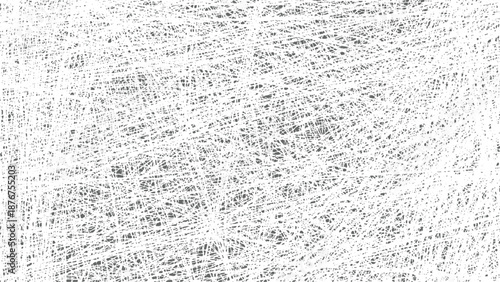 Dense, overlapping network of fine white lines on a dark gray background creating a chaotic, energetic, and abstract textured pattern with a sense of depth