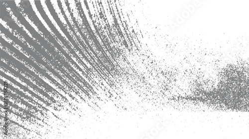 Grayscale abstract textured background with dynamic brush strokes and granular speckles creating a sense of movement and artistic expression