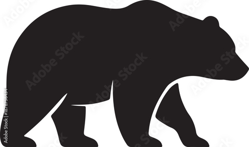 Black bear silhouette standing on all fours animal wildlife