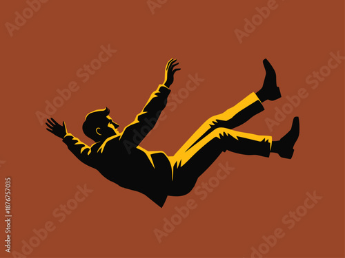 Man Falling Down Silhouette Illustration