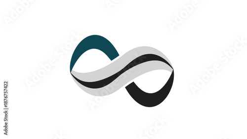 Abstract Modern Infinity Symbol Logo Design with Flowing Lines in Bright Studio