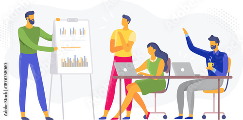 Business people collaborating in a meeting or presentation