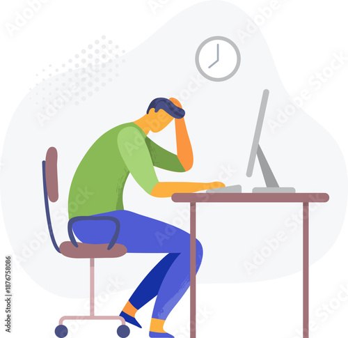 Working man suffering from stress and deadline pressure