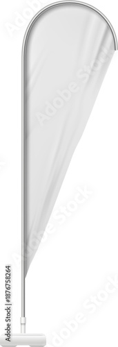 White blank advertising teardrop flag mockup