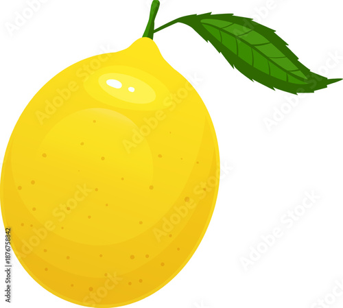 Fresh lemon fruit with green leaf illustrating healthy eating
