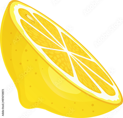 Lemon slice showing fresh healthy citrus fruit
