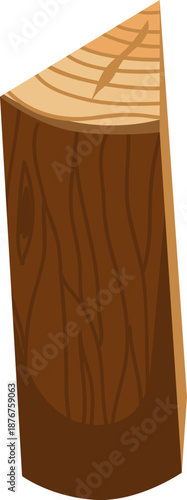 Wood log displaying natural grain and growth rings