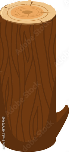 Tree stump log cut section standing upright
